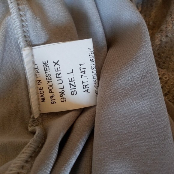 NWT Carla Conti Silver Sequin Balloon Sleeve Sheath dress L - Picture 10 of 10